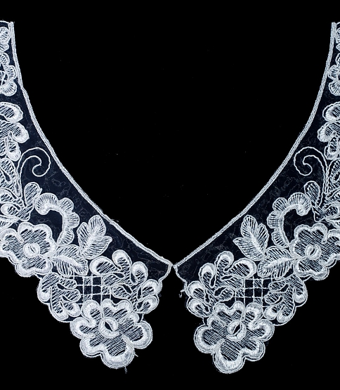 Organza Lace Collar White 41051 - Click Image to Close